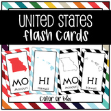 United States Flash Cards w/ State Abbreviations