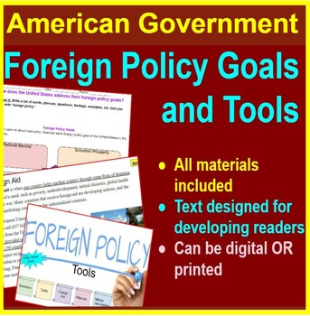 Preview of United States Foreign Policy Goals and Tools: Complete Lesson