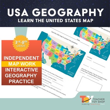 Preview of United States Geography Activity Worksheet print version