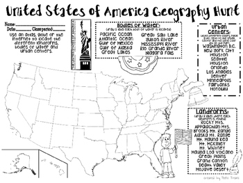 Preview of United States Geography Hunt