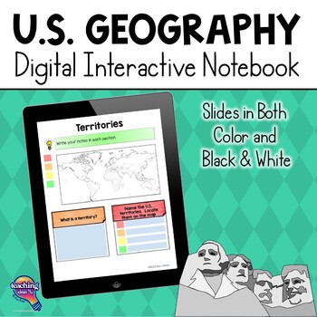 Preview of United States Geography & U.S. Regions DIGITAL Interactive Notebook