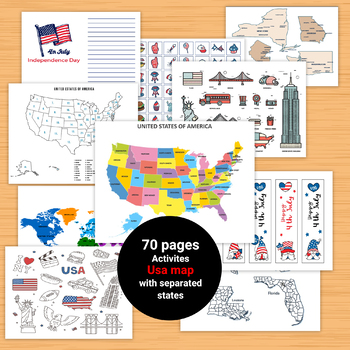 Preview of United States Geography Maps Activities,Clipart of USA,Geography Map