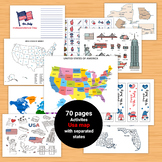 United States Geography Maps Activities,Clipart of USA,Geo