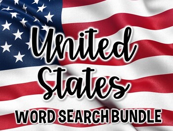 Preview of United States Geography Vocabulary Word Search Bundle