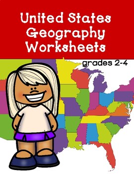 Preview of United States Geography Worksheets (grades 2-4)