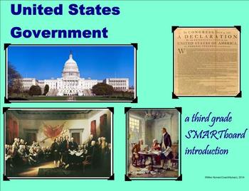 Preview of United States Government - A Third Grade SMARTboard Introduction