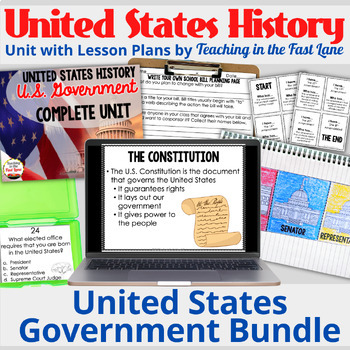 Preview of United States Government Lesson Plans - US History - Government Activities