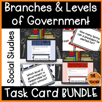 Preview of United States Government Task Card Bundle Print and Digital