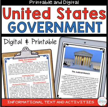 Preview of United States Government Text and Activities