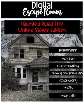 Preview of United States Haunted Road Trip Digital Escape Room