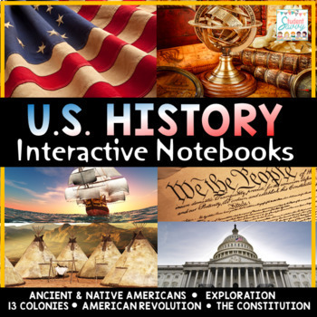 Preview of US History Interactive Notebooks United States Activities 13 Colonies Maps Units
