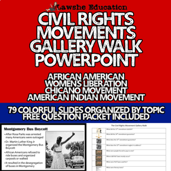 Preview of United States History Civil Rights Movement Gallery Walk PowerPoint APUSH