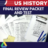 United States History Final Exam & Review Sheet - end of t