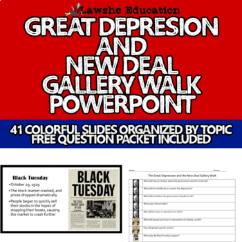 Preview of United States History Great Depression & New Deal Gallery Walk PowerPoint APUSH