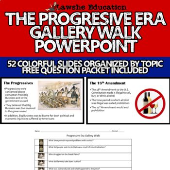 Preview of United States History Progressive Era / Movement Gallery Walk PowerPoint APUSH