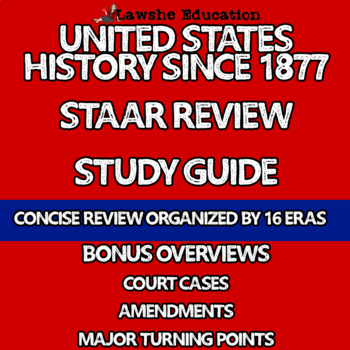 Preview of United States History U.S. History STAAR Review Study Guide Packet EOC