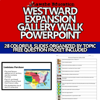 Preview of United States History Westward Expansion Gallery Walk PowerPoint Western APUSH