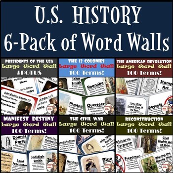 Preview of U.S. History Word Walls Bundle: 13 Colonies to Reconstruction (plus Presidents)