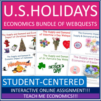 Preview of United States Holidays High School Economics Bundle of Webquests