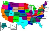 United States Labeling Puzzle Map