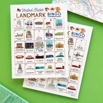 Preview of United States Landmarks Bingo - 50 Cards