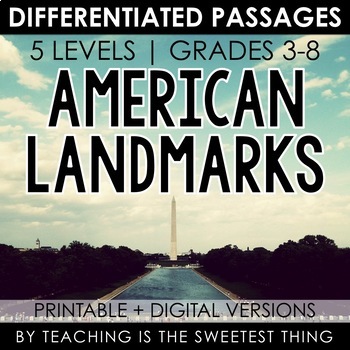 Preview of United States Landmarks: Passages - Distance Learning Compatible