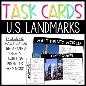 Preview of U.S. Landmarks Task Cards and Activities