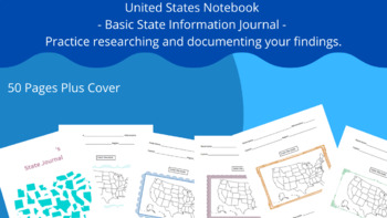 Preview of United States Learning Journal - Basic State Notebook - Note Taking Project US