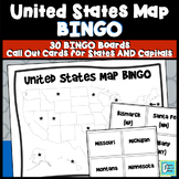 States and Capitals Map BINGO
