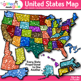 United States Map Clipart Images: 104 Color Geography Clip