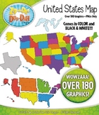 United States Map Clipart — Includes States, Regions, and 