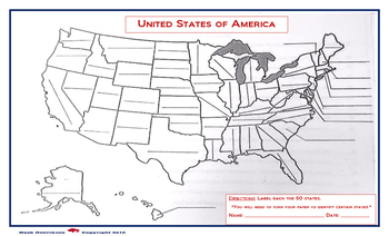 Preview of United States Map: Fill in the Blank