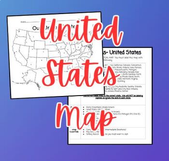 United States Map- Label & Color! by Scotty and the Freshies | TPT