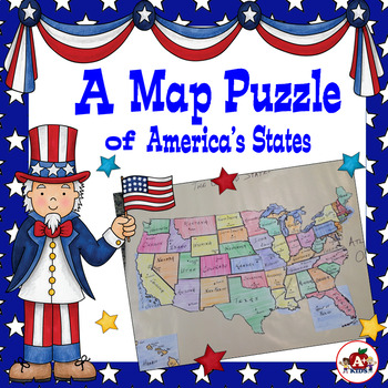 Preview of Map of the United States Puzzle After State Testing Activities