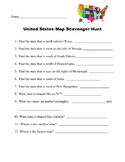 United States Map Scavenger Hunt