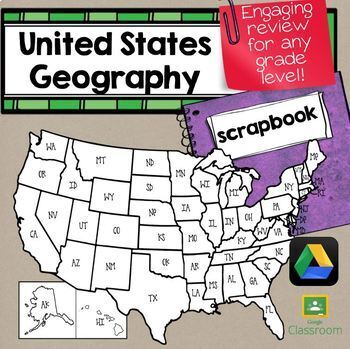 Preview of United States Map Scrapbook Activity Google Classroom