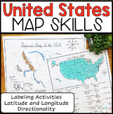 United States Map Skills | Latitude and Longitude | Compass Rose 