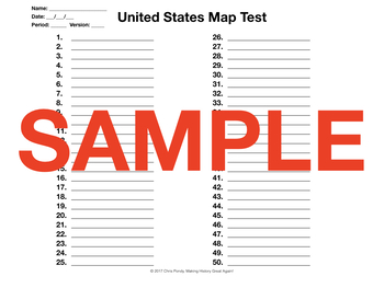 United States Map Test with Key by Making History Great Again | TpT