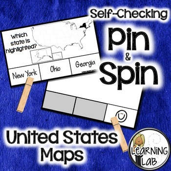 Preview of United States Maps - Self-Checking Social Studies Centers