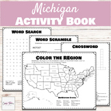 United States Michigan Geography Activity Book Word Search