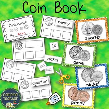 United States Money Coin Book and Posters Whole Group Centers Math