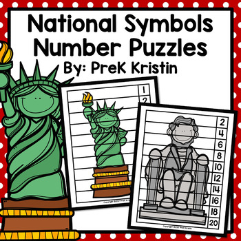 Preview of United States National Symbols Skip Counting Number Puzzles