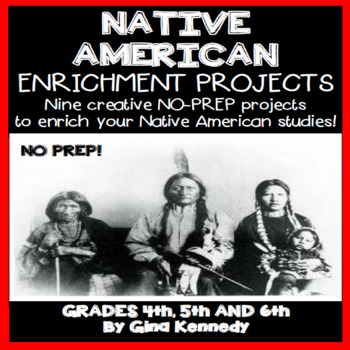 Preview of Native American Projects, Writing and Research Activities