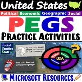 United States PEGS Factors 5-E Lesson | Fun USA Practice A