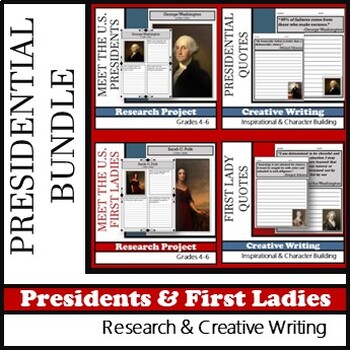 Preview of United States PRESIDENTS and FIRST LADIES Research BUNDLE - SAVE $$$