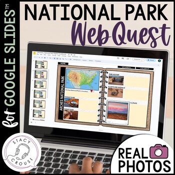 Preview of National Parks Digital WebQuest Interactive Notebook Guidebook for Google Drive™