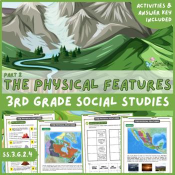 Preview of United States Physical Features Activity & Answer Key 3rd Grade Social Studies