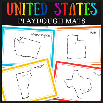 Preview of United States Geography Playdough Mats | Playdough Activity Mats