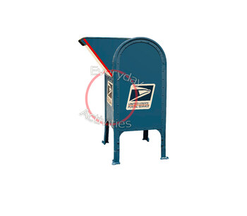 Preview of Stock Photo United States Postal Service Mail Box, Blue Mail Slip