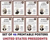 United States Presidents- 46 Posters, Social Studies/ Hist